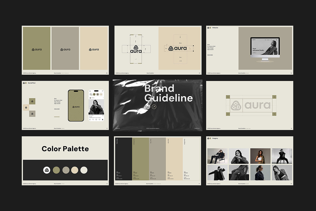 AURA-Brand Guideline Presentation, a Presentation Template by KreateTribe (Photo 6 of 11)