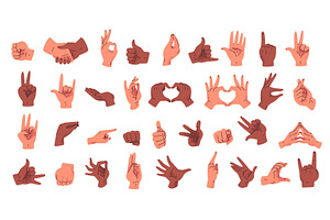 Cartoon hand gestures. Hands finger, an Object Illustration by Stock-Smart-Start