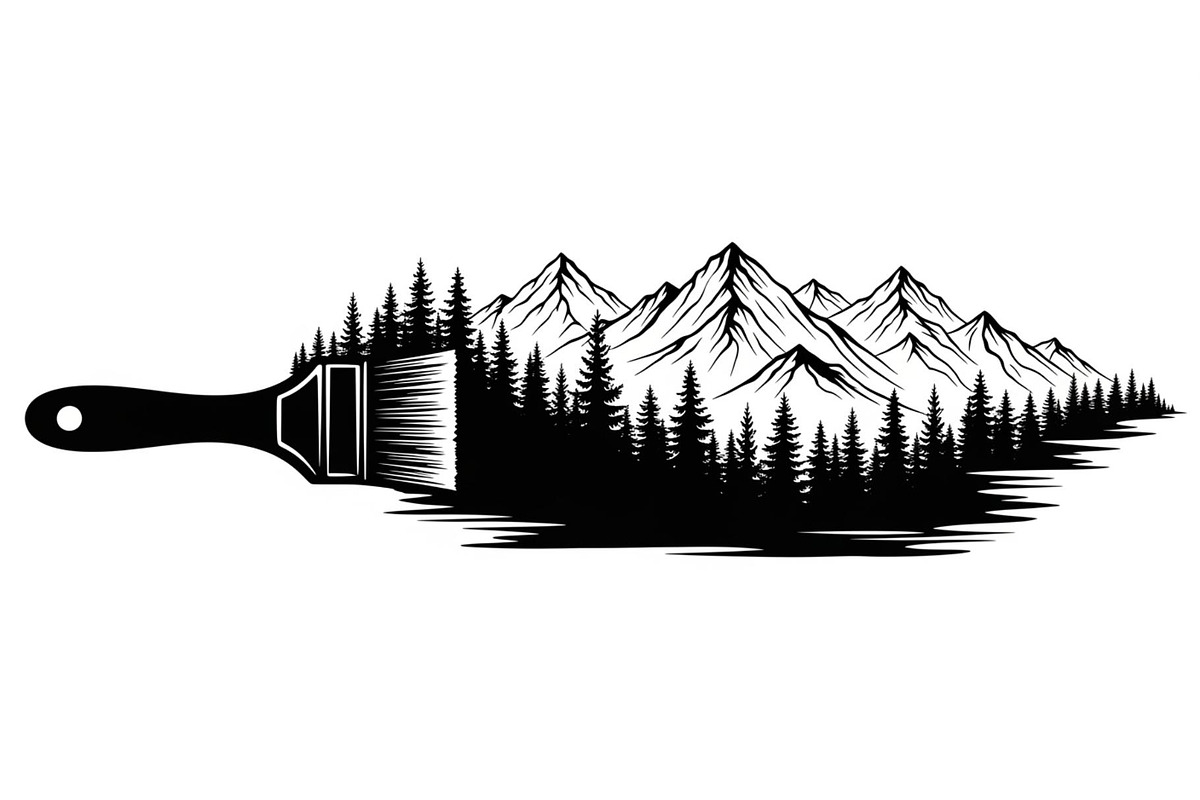 Nature Landscape Paintbrush Design B, an Illustration by Designs_River (Photo 26 of 31)