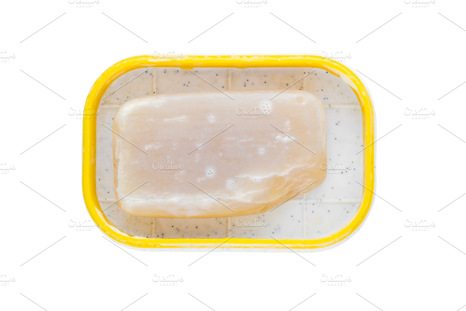 Piece of used soap in a soap dish, a Health & Medical Photo by BOOCYS