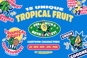 Fruit Retro Cartoon