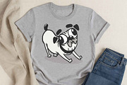 Cute Cartoon Pug Illustration Set, an Animal Illustration by DeShoff Art (Thumbnail 2 of 5)