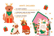 Christmas Dogs Clipart, an Animal Illustration by vik.stock (Thumbnail 3 of 7)