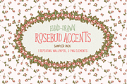 Rosebud accent - sampler pack, an Illustration by Original Ink Designs (Thumbnail 1 of 2)