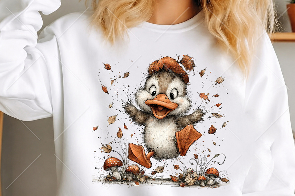 Whimsical Fall Duckling Clipart PNG, a Seasonal Illustration by Canvas Craft (Photo 5 of 10)