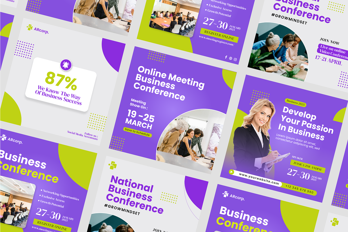 Business Conference Feed Instagram, a Social Media Template by SquidPixey (Photo 6 of 6)
