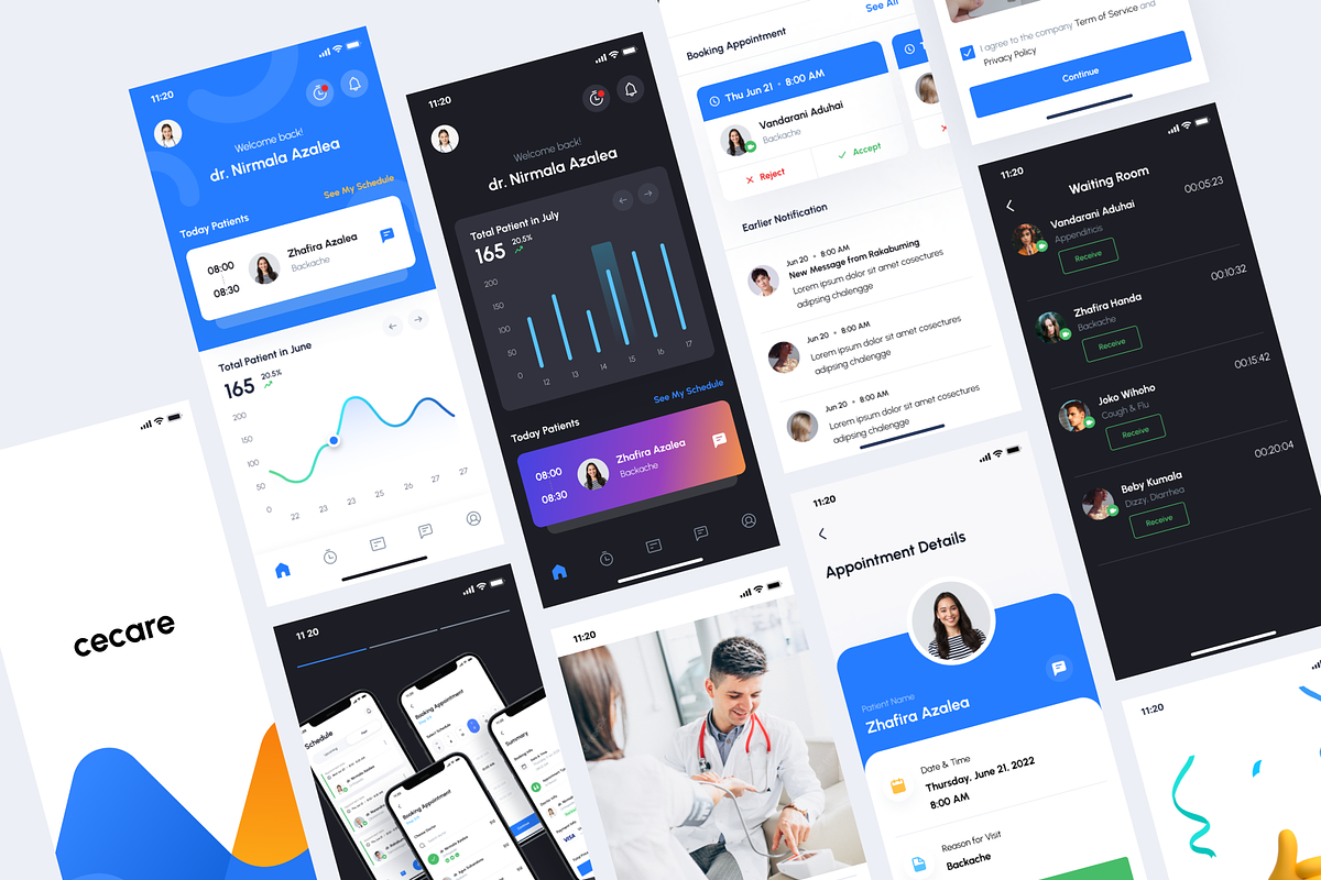 Cecare Clinic Application for Doctor, an UI Kit Template by Sans Design (Photo 6 of 6)
