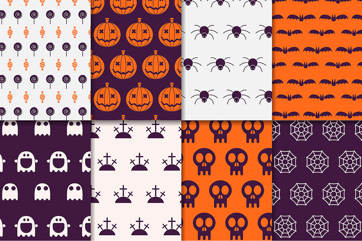 23 Halloween Seamless Patterns Pack, a Pattern Graphic by Alex Krugli (Photo 5 of 9)