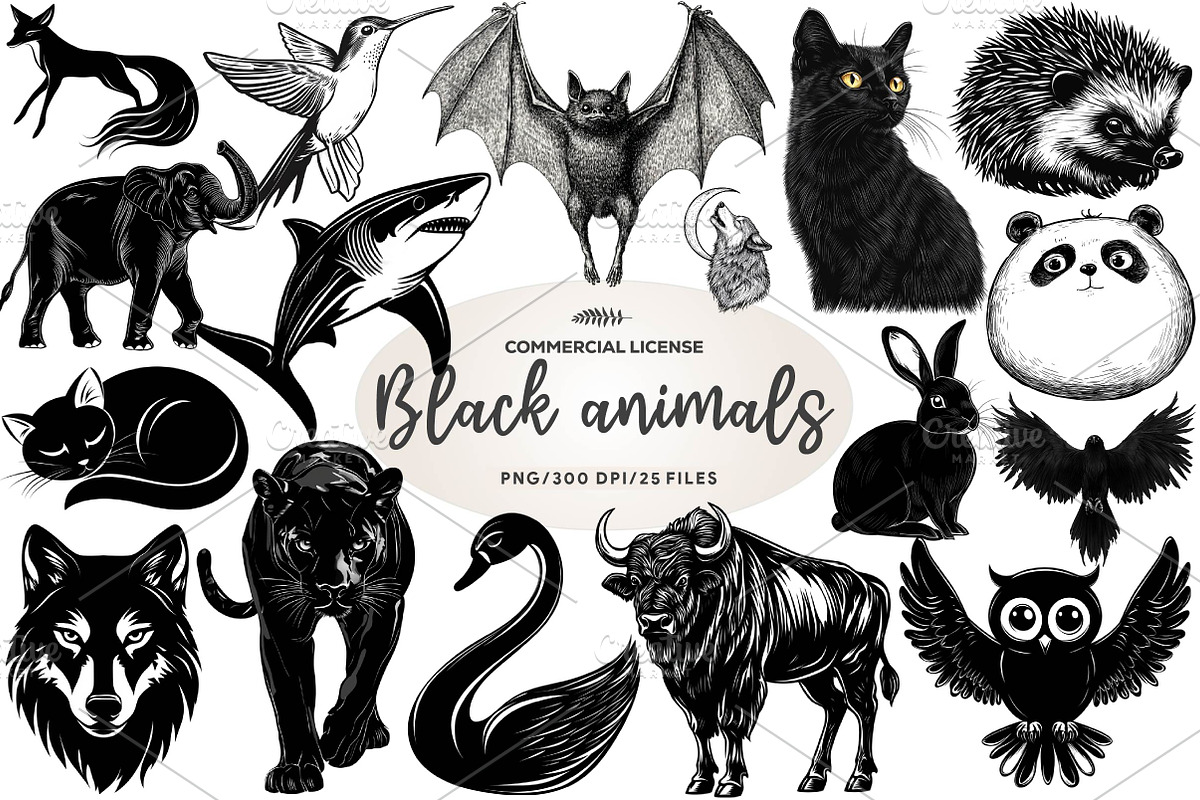 Black Animals icon clipart, an Illustration by CreationArt (Photo 1 of 5)