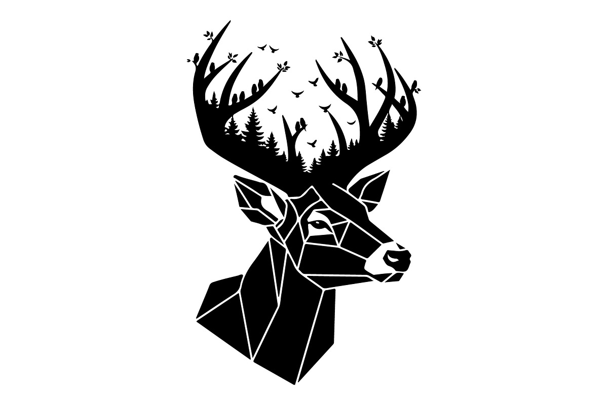 Deer Antler Silhouette Bundle, an Object Illustration by yasushie (Photo 17 of 31)