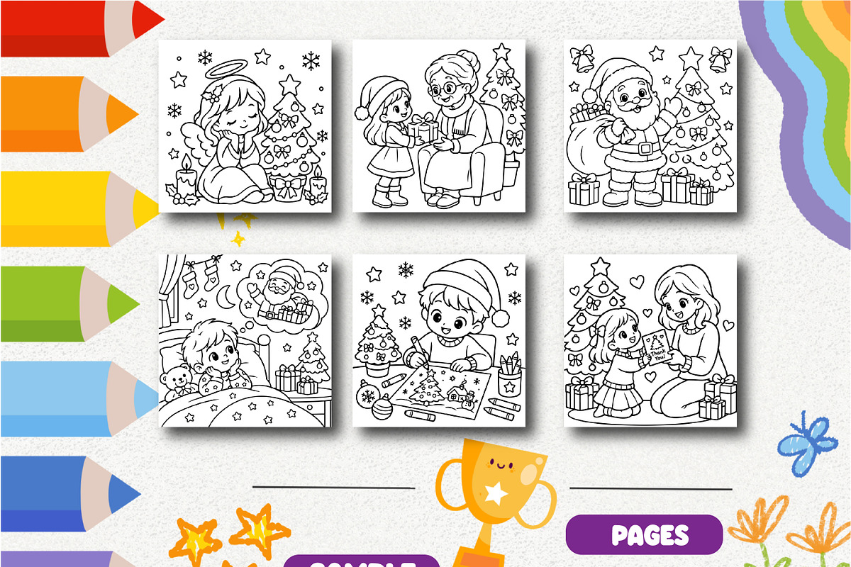 Christmas Feelings Coloring Book, a Seasonal Illustration by Design Zone (Photo 4 of 5)
