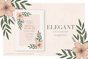 Elegant Floral Invitation Template, an Invitation Template by Victoria Bilsborough (Thumbnail 1 of 2)