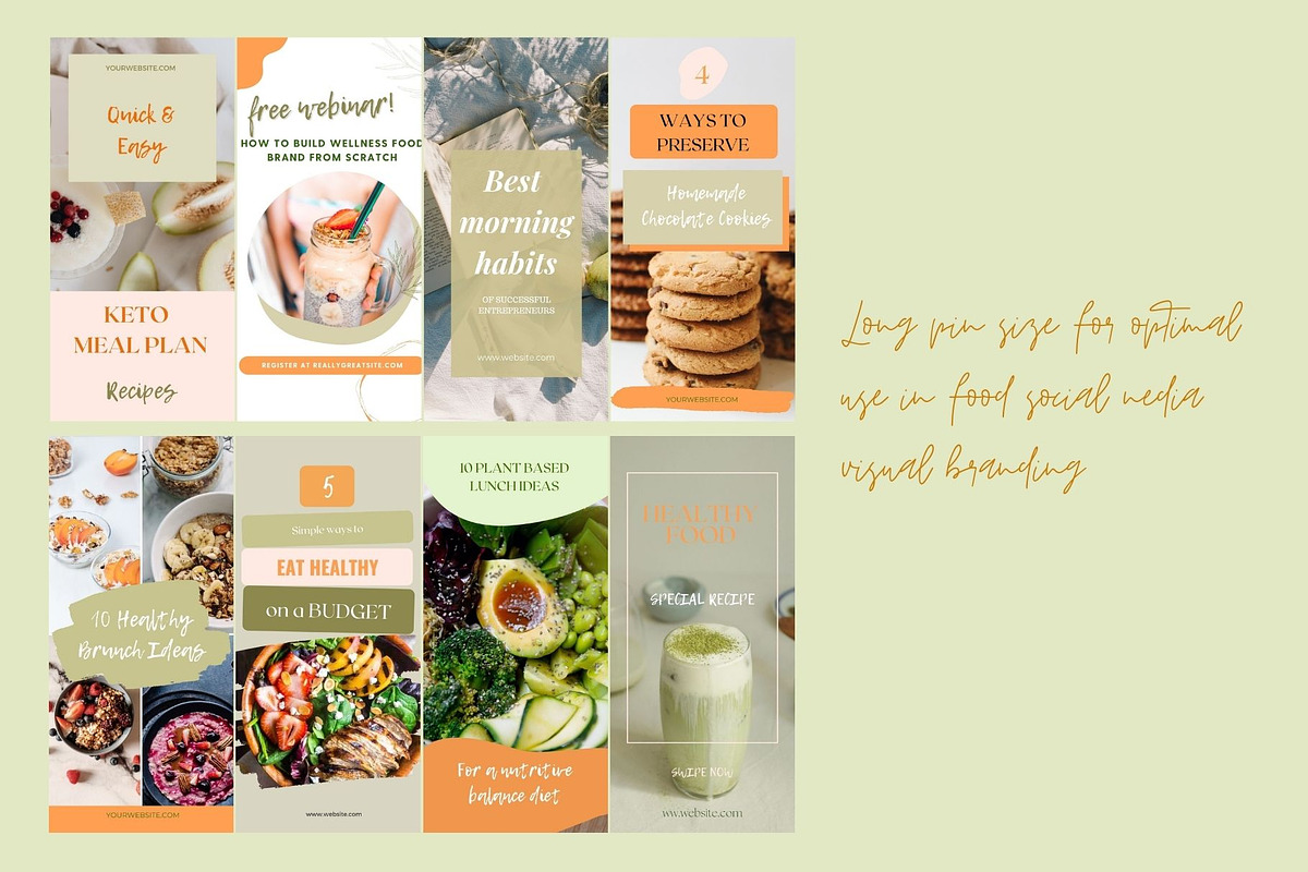 Pinterest Food Template Canva, a Social Media Template by Deepa Template Studio (Photo 3 of 10)
