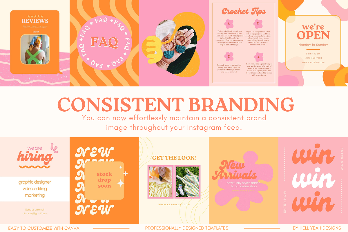 Vibrant Instagram Posts Templates, a Social Media Template by Hell Yeah Designs (Photo 6 of 8)