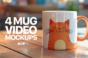 4 Mug Video Mockups, a Cups & Container Mockup by rebrandy