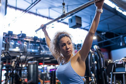 Fitness blonde woman stock photo containing beautiful and equipment