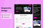 NFT Marketplace Web Design, a Wireframe Template by INSPR STD (Thumbnail 4 of 6)