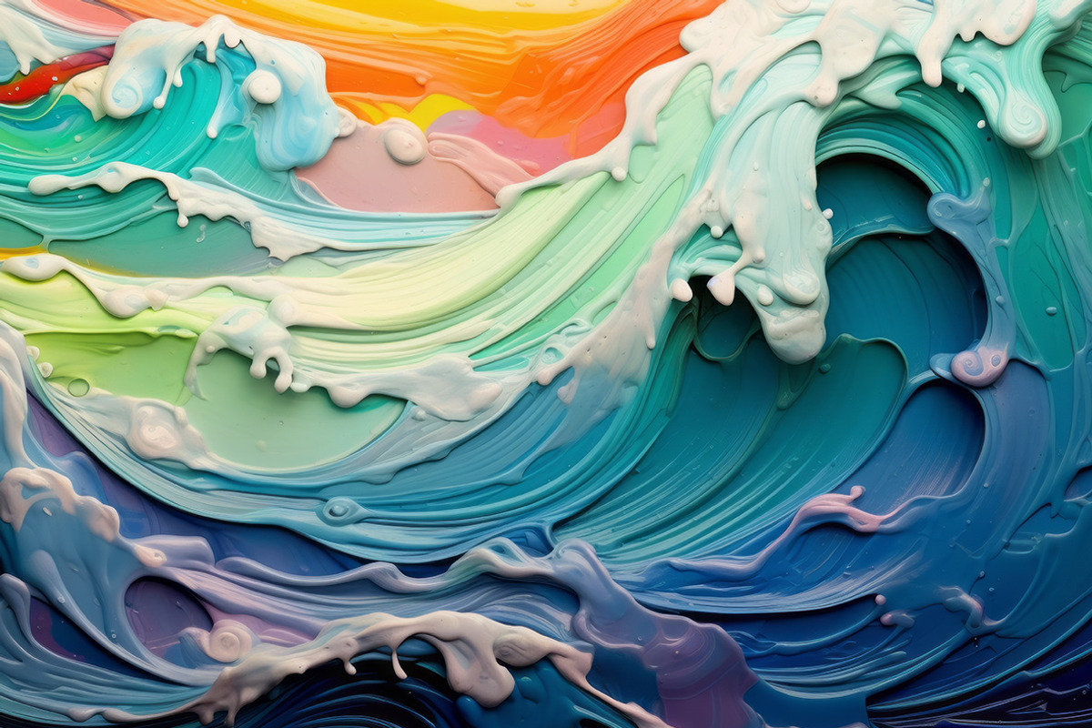 Paint waves - 27 images, a Decorative Illustration by Handmadefont (Photo 5 of 10)