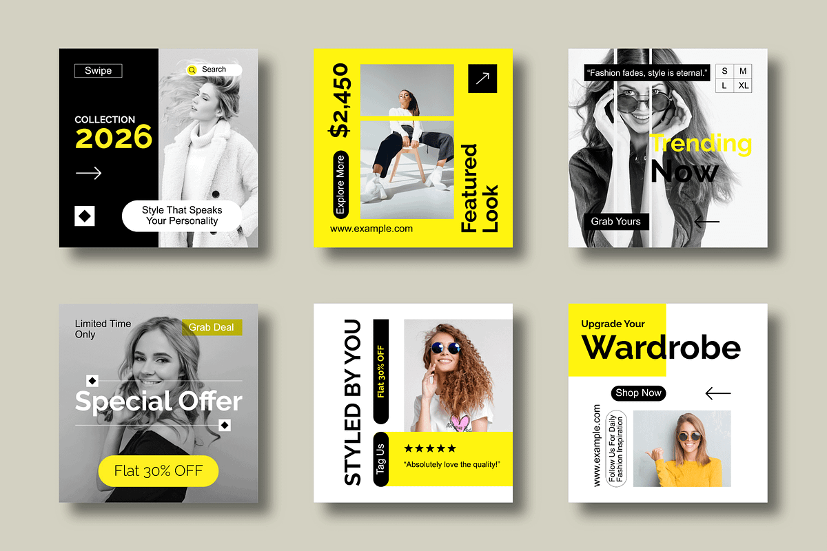 Fashion Social Media Template, a Social Media Template by MightyDesign (Photo 1 of 8)