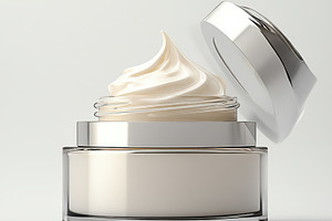 A jar of cream with gold lid open, o, a Beauty & Fashion Photo by Pixeness Studio