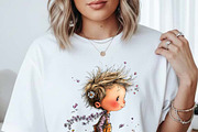 Whimsical Peeking Girl Clipart, an Illustration by one-touch (Thumbnail 4 of 12)