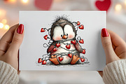 Cute Penguins Valentine Clipart, an Illustration by Canvas Craft (Thumbnail 6 of 6)