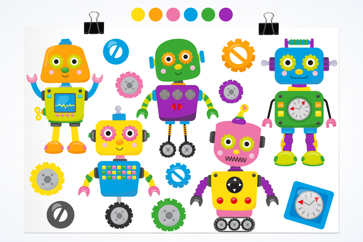 Kawaii Robot, an Illustration by PrettyBundles (Photo 2 of 5)