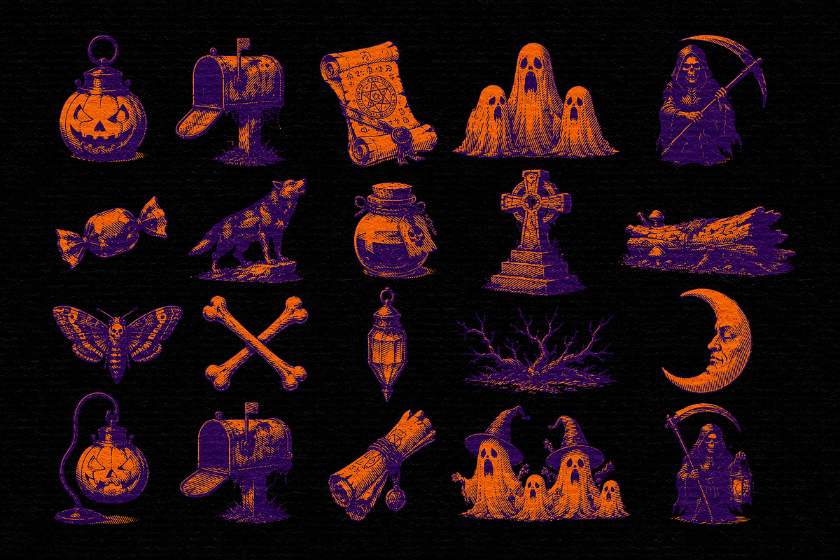 Halloween Vintage Engraving Vol.04, an Object Illustration by Alara Studio (Photo 6 of 6)