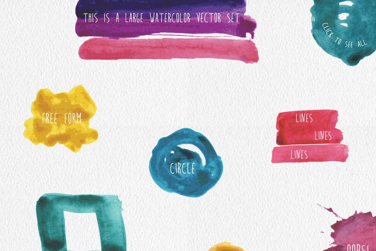 Watercolor vector set preview 3