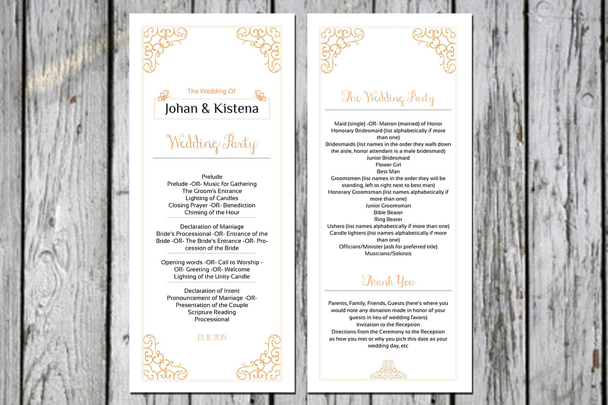 Wedding Ceremony Program Template, an Invitation Template by retrographix (Photo 1 of 4)