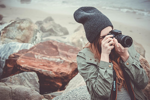 Young Girl Taking Photo