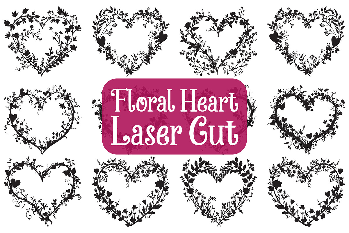 Floral Heart Laser Cut Design, an Illustration by Creativeshirt