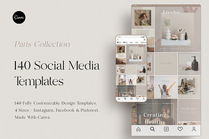 140 Social Media CANVA Template Pack