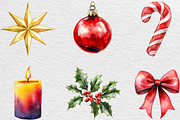 Watercolor Christmas Clipart Bundle, an Illustration by Black Bird Studio (Thumbnail 4 of 6)