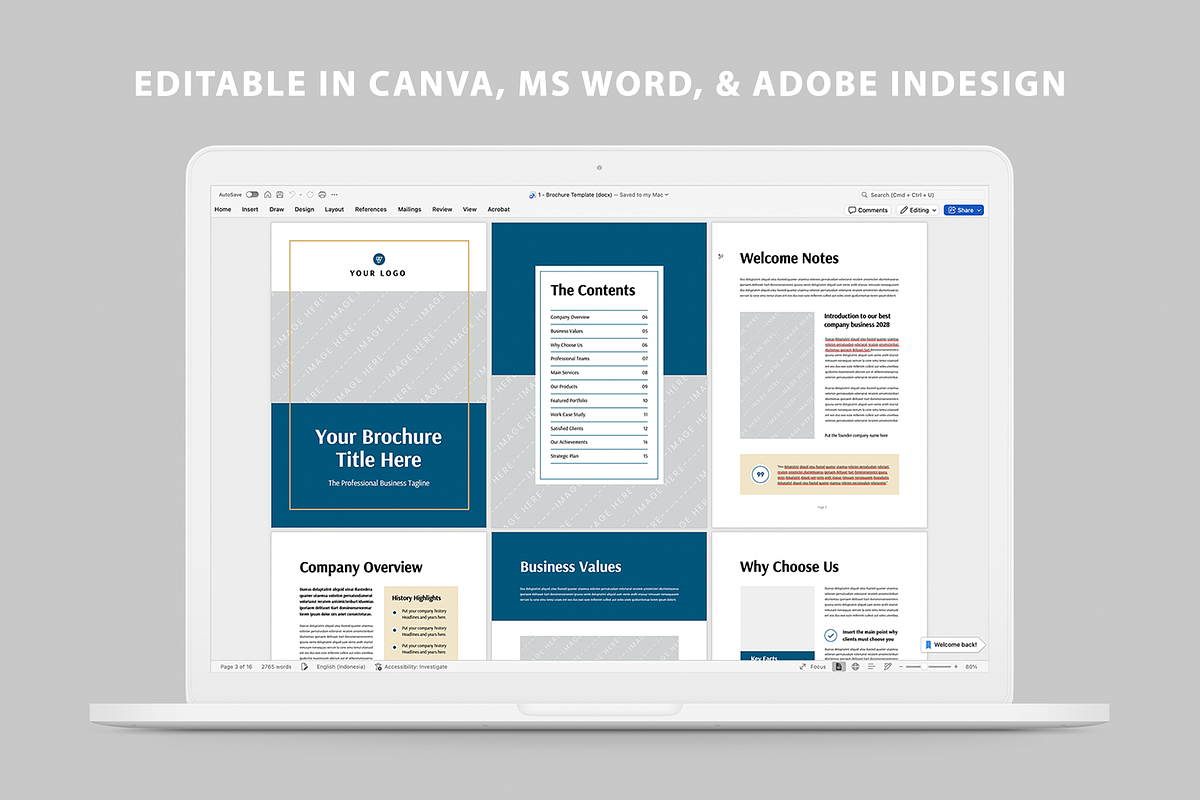 Brochure | Canva, MS Word, InDesign, a Brochure Template by Leaflove (Photo 10 of 10)