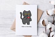 Cute Cat Clipart PNG Kawaii Bundle, an Animal Illustration by Nattapohncha (Thumbnail 3 of 3)