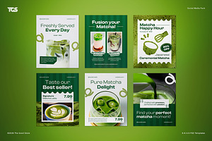 Matcha Shop Social Media Post Pack