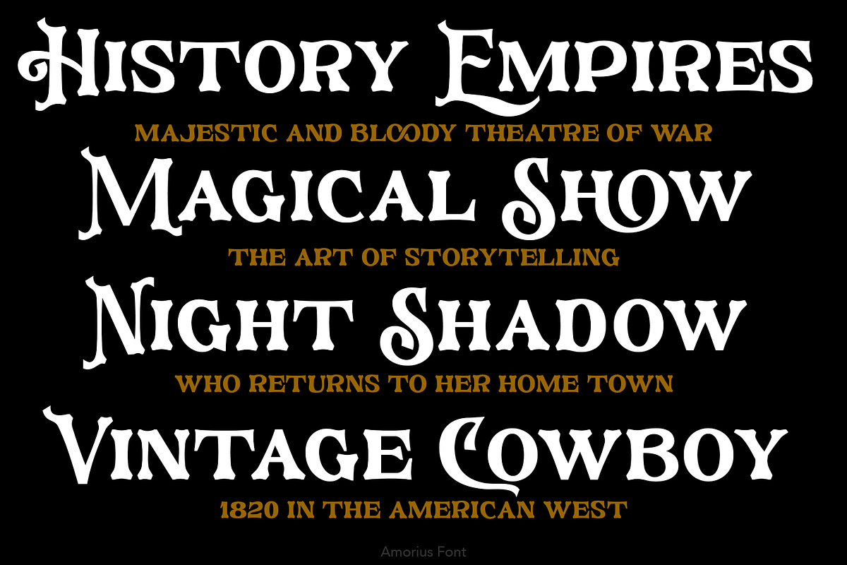 Amorius Vintage Font, a Serif Font by madeDeduk (Photo 2 of 8)