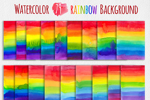 Rainbow Watercolor Texture Set