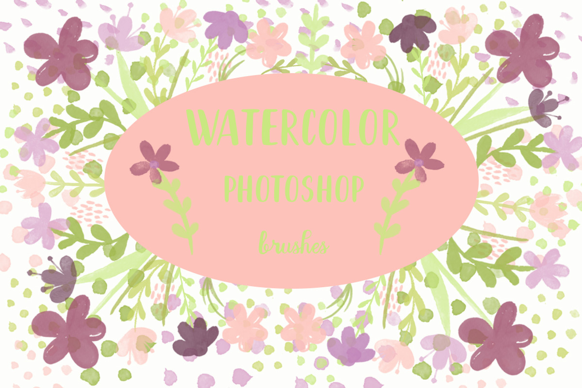 Watercolor Photoshop Floral Brushes, a Brush Add-On by 5August Art (Photo 1 of 6)