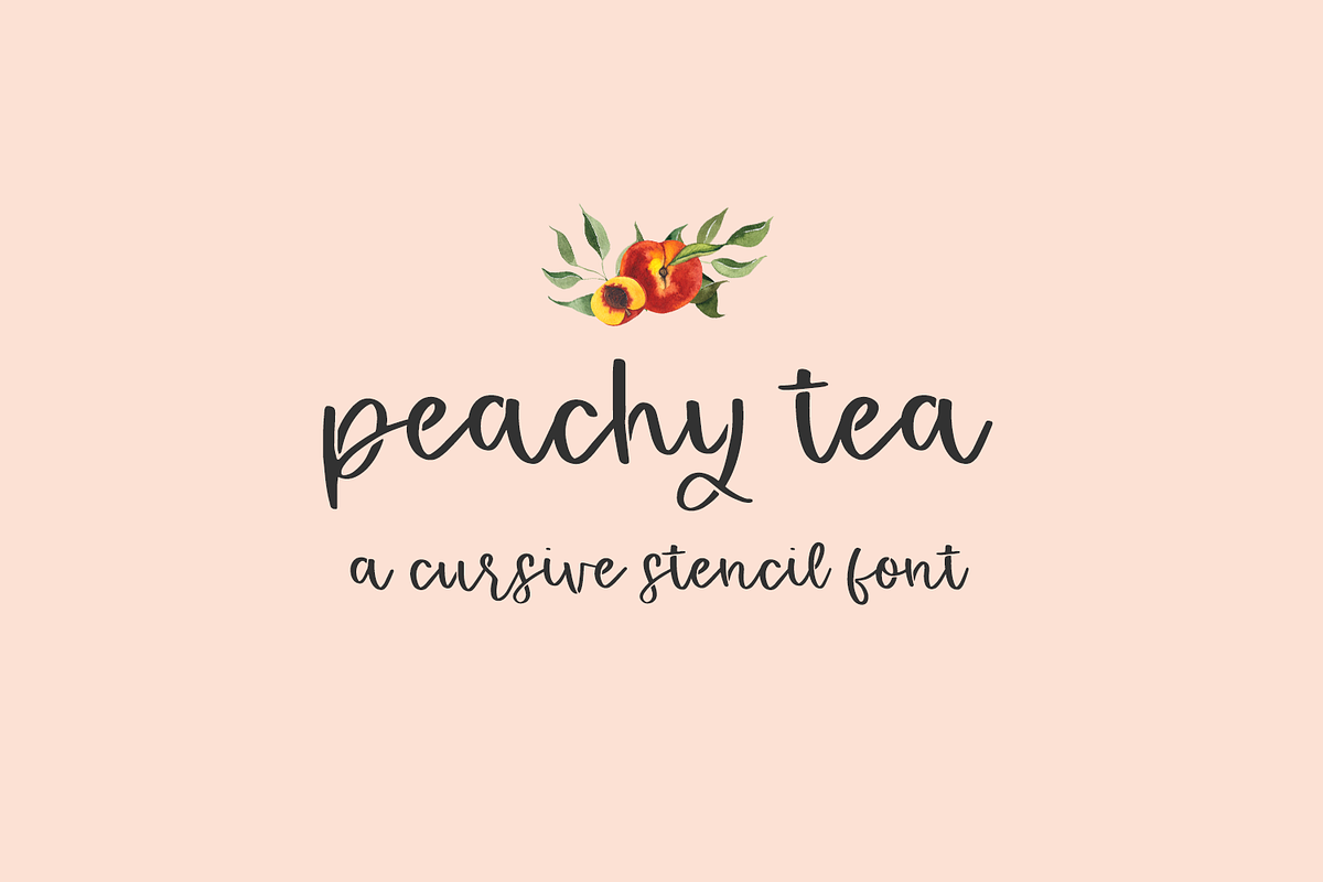 Peachy Tea Stencil Font, a Handwritten Font by Beck McCormick (Photo 1 of 10)