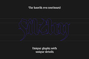 KT Cement - Experimental Blackletter, a Blackletter Font by Kulturë Type (Thumbnail 2 of 8)