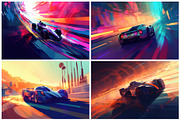 20 Colorful Race Car Illustrations, an Illustration by HipFonts (Thumbnail 6 of 6)