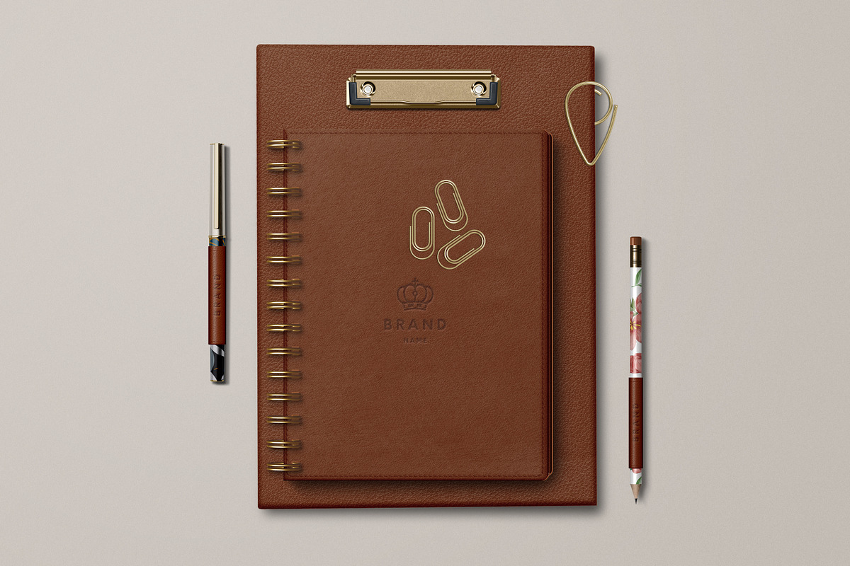 Leather Stationery Mockup Bundle, a Pens & Pencil Mockup by Catkie - Digital Art (Photo 7 of 29)