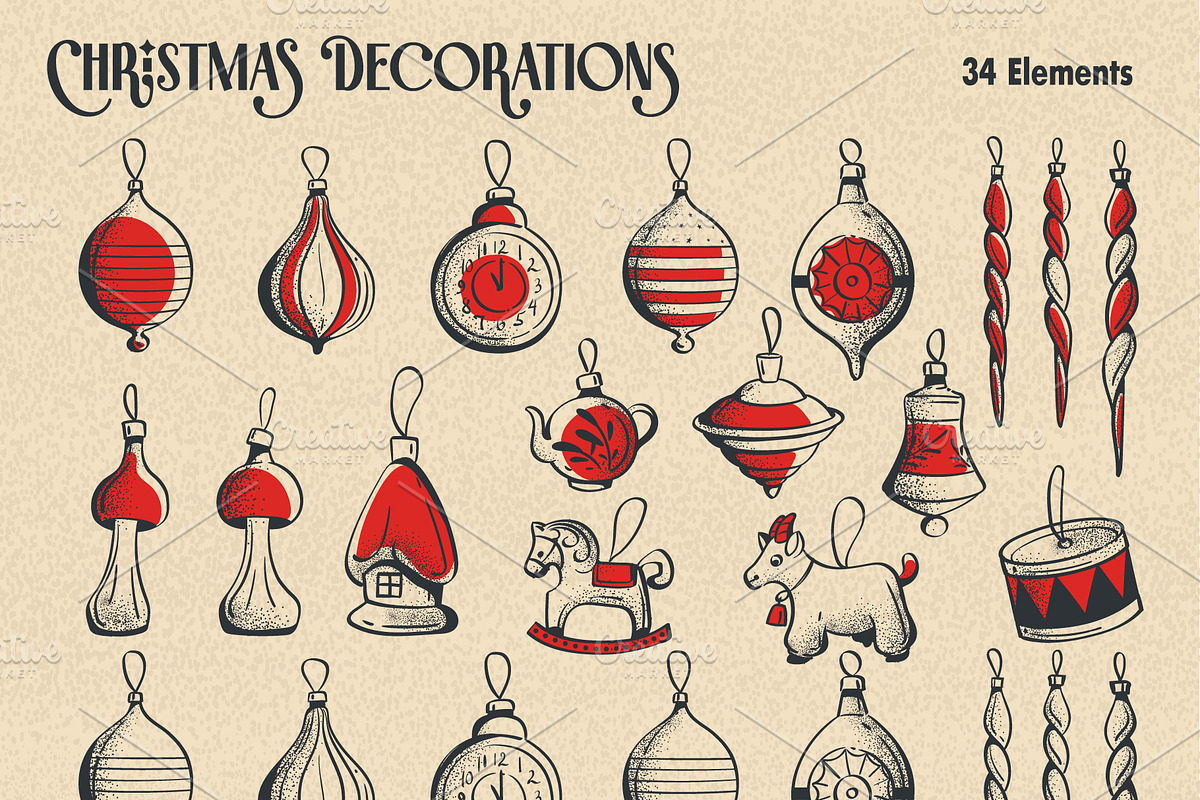 Hand Drawn Christmas Line Art Bundle, a Seasonal Illustration by Nearbirds (Photo 2 of 11)