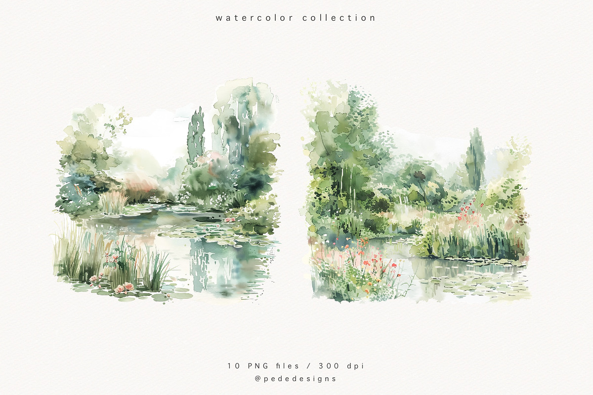 Monet's Garden, a Decorative Illustration by PeDe Designs (Photo 10 of 13)