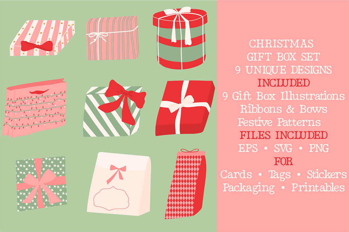 Christmas Gift Box Collection, an Object Illustration by OREHOVKA (Photo 2 of 3)