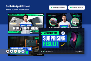Tech Gadget Review Youtube Thumbnail, a Social Media Template by twinstd