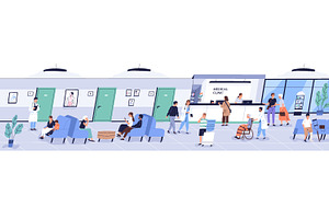 People in modern medical clinic, a Healthcare Illustration by Good Studio