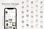 100 Interior Design Story Highlights, a Social Media Template by PatternLab. (Thumbnail 1 of 9)